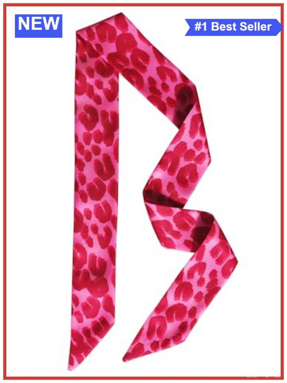 Leopard Print Satin Silk Fashion Scarf Bag Handle Hair Wrap Skinny Neck Scarf